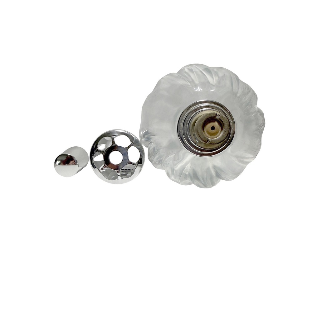 LAMPE BERGER Swirl Ribbed Clear Glass Oil Burner Lamp w/Wick Cap & Crown France - Picture 7 of 11